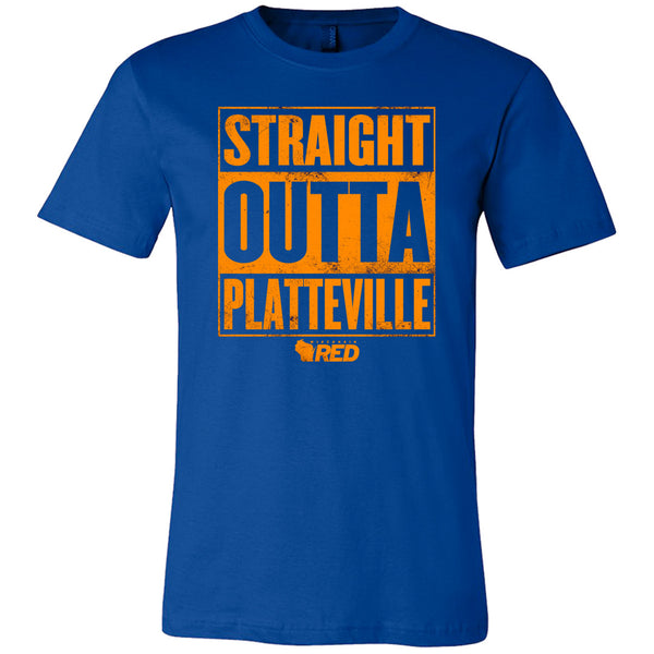Straight Outta Platteville T-Shirt - Wisconsin Red