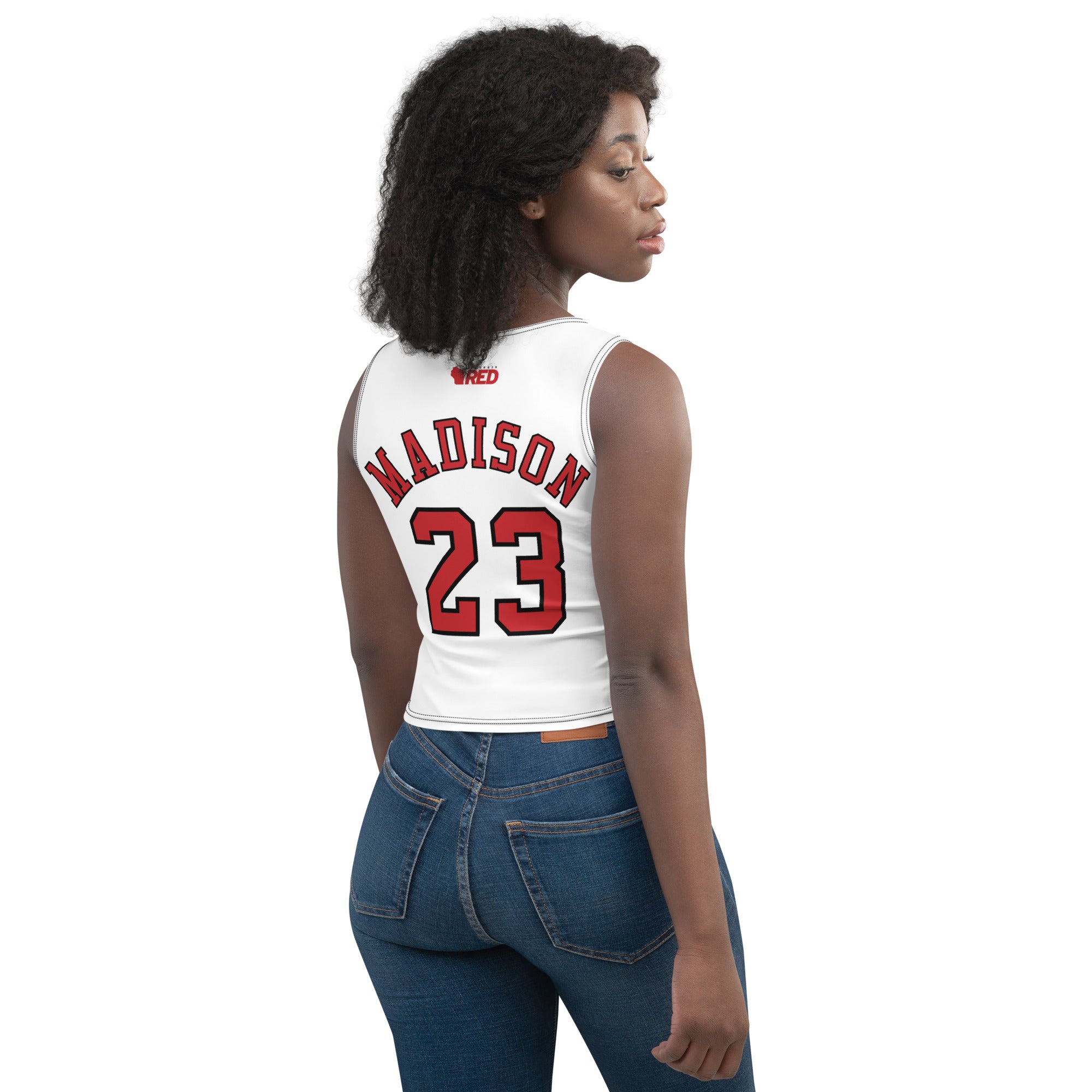 Wisconsin Red Madison: Mifflin 23 Crop Tank L / Red