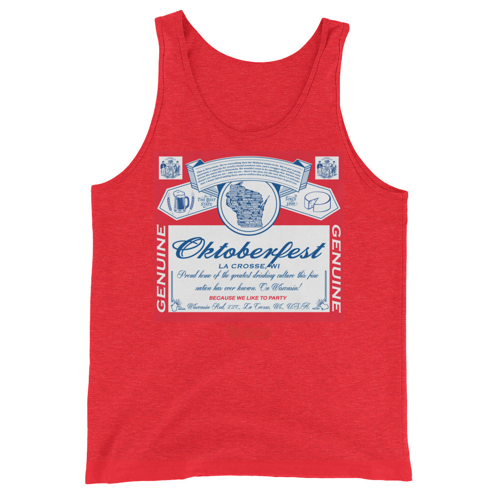 Oktoberfest: King of Parties Tank Top - Wisconsin Red